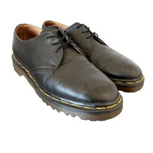Dr. Martens England Black Leather Plain Toe Derby Oxford Shoe Size 4 UK/6 US
